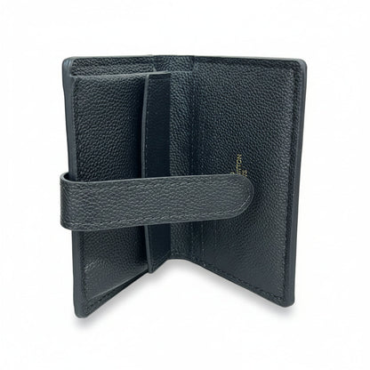 Louis Vuitton Lock Wallet 🔐🖤 Black Textured Leather Luxury Card Holder