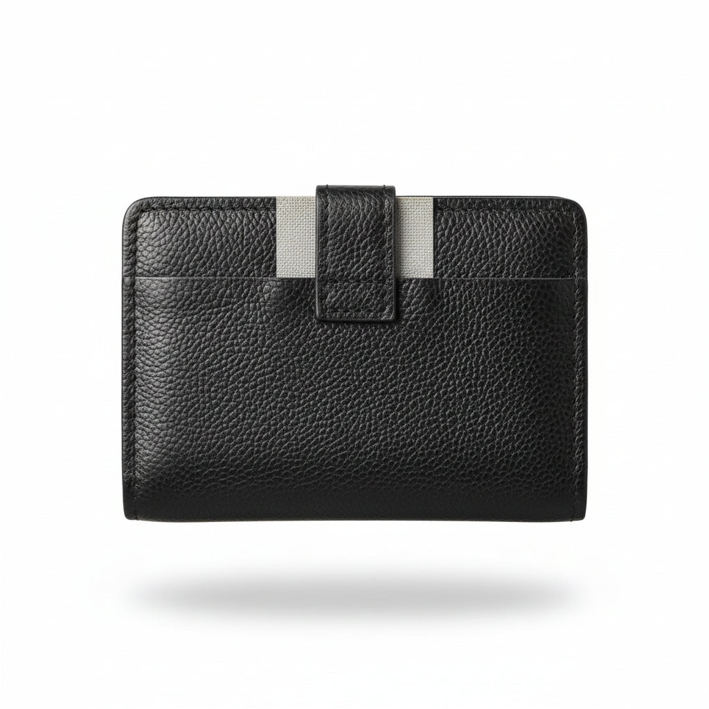 Louis Vuitton Lock Wallet 🔐🖤 Black Textured Leather Luxury Card Holder