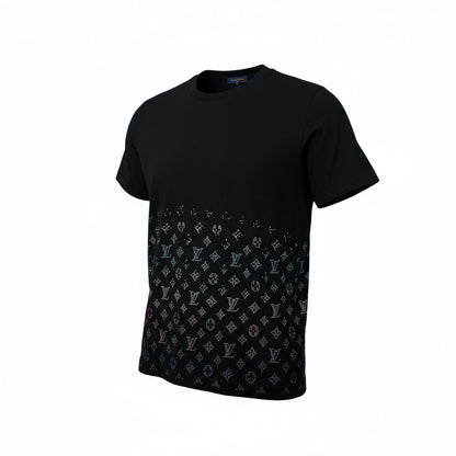 Louis Vuitton Monogram Crystal Gradient Tee – Black Rainbow Sparkle