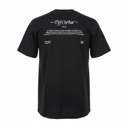 Off-White Baroque Art Graphic Tee – Black with Script Logo