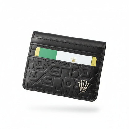 Rolex Black Embossed Card Holder – Signature Luxury Classic 🖤👑