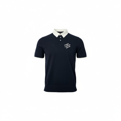 🕴️ Louis Vuitton Embroidered Polo – Navy & White Elegance ⚪🔵