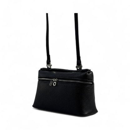 Loro Piana Black Leather Crossbody Bag 🖤✨ | Luxury Structured Shoulder Purse