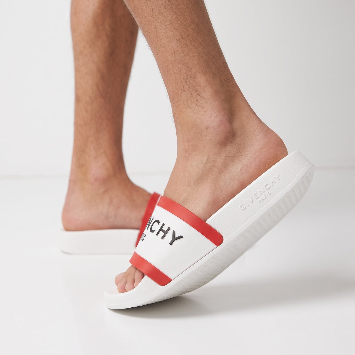 Givenchy Pool Slide — White & Red