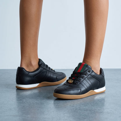 Gucci Ace Leather Sneakers — Black