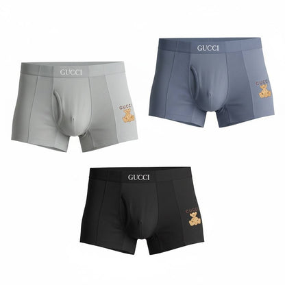 Gucci Bear Edition 3-Pack Boxer Briefs 🐻 Luxury Breathable Men’s Underwear Set