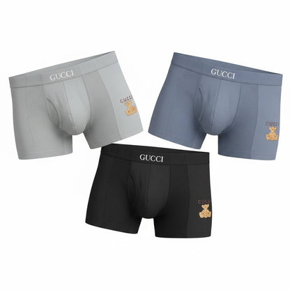 Gucci Bear Edition 3-Pack Boxer Briefs 🐻 Luxury Breathable Men’s Underwear Set