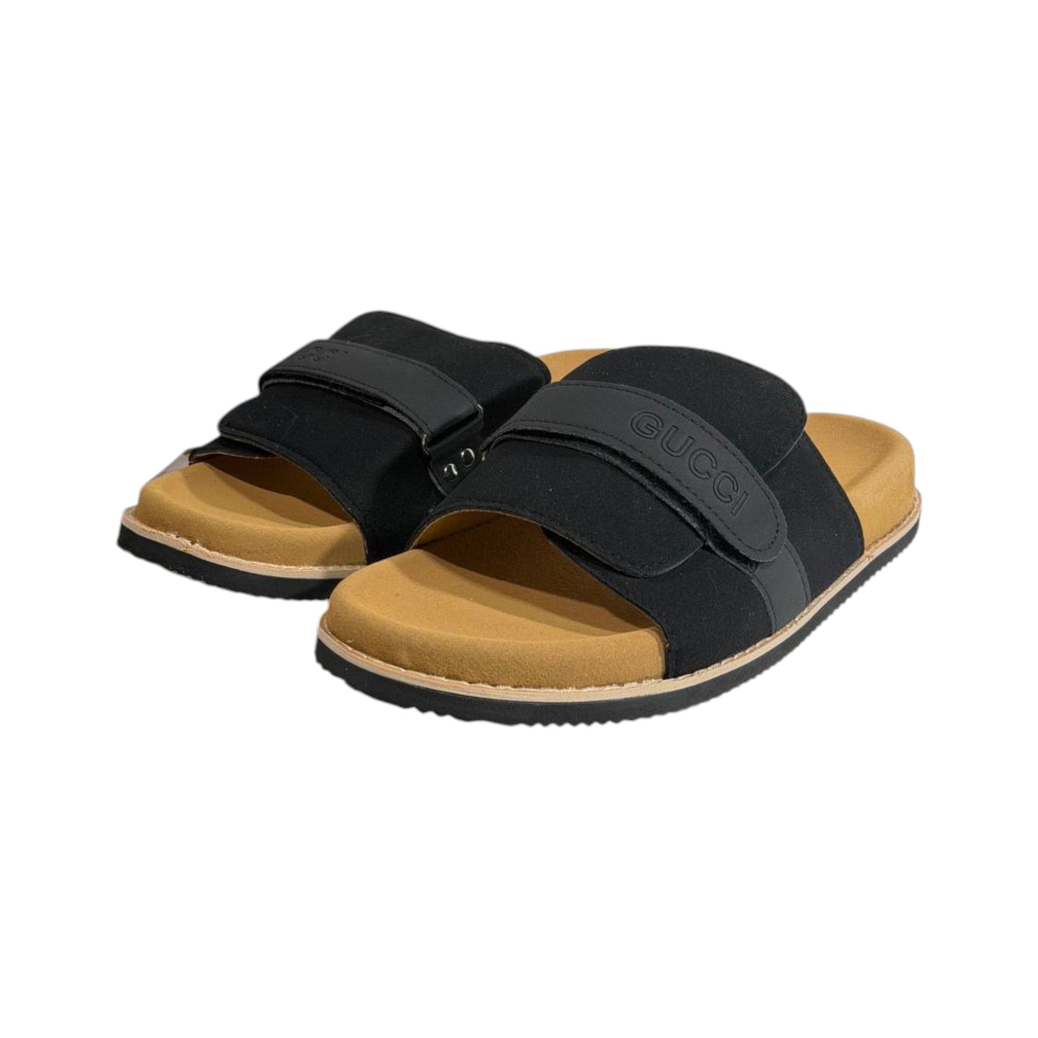 Gucci Black Comfort Slides – Premium Adjustable Summer Sandals 🖤👡