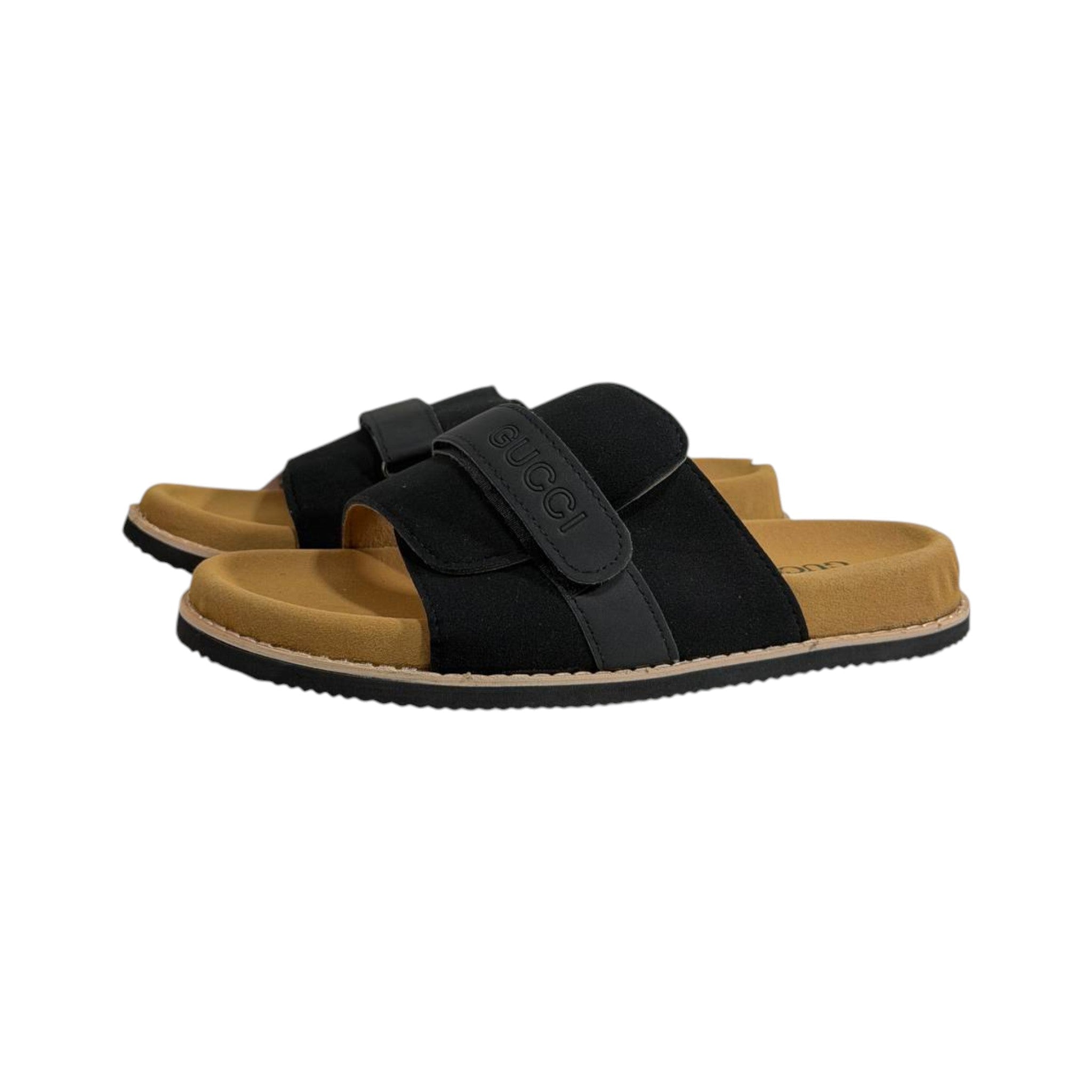 Gucci Black Comfort Slides – Premium Adjustable Summer Sandals 🖤👡