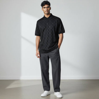 🖤 Gucci Black Polo Shirt with Subtle Monogram – Sleek Luxury Essential 👕🔥
