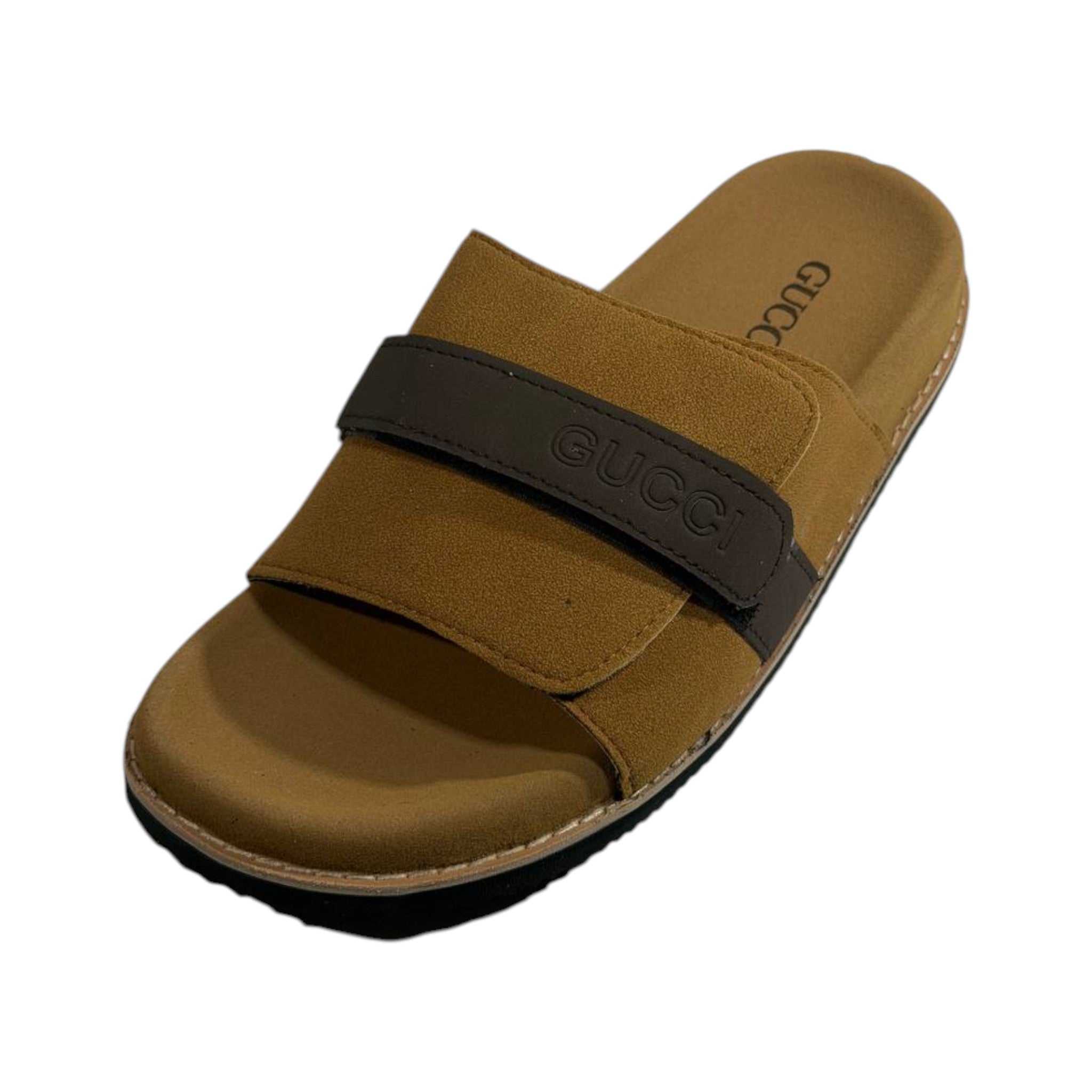 Gucci Camel Comfort Slides – Premium Adjustable Luxury Sandals 🤎👡