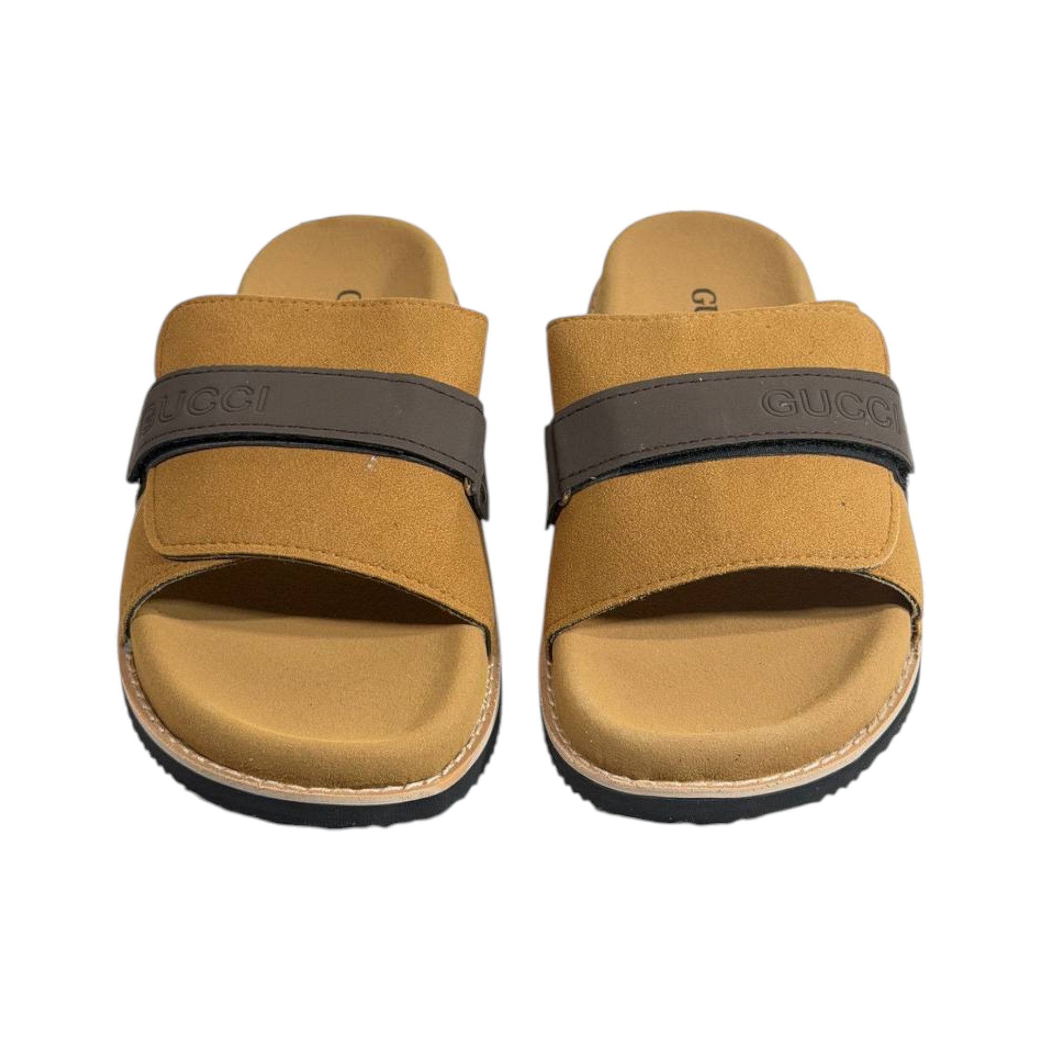 Gucci Camel Comfort Slides – Premium Adjustable Luxury Sandals 🤎👡