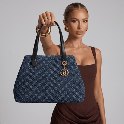Gucci Denim Quilted Shoulder Tote Bag 💙✨