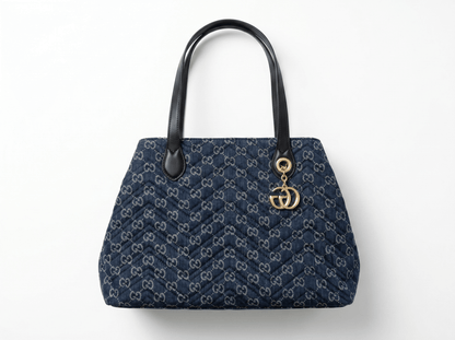 Gucci Denim Quilted Shoulder Tote Bag 💙✨