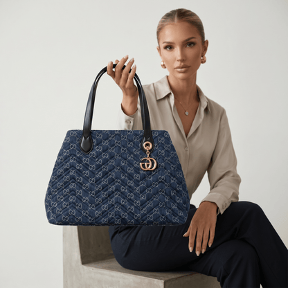 Gucci Denim Quilted Shoulder Tote Bag 💙✨