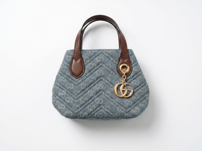 Gucci GG Denim Matelassé Mini Tote Bag 💙✨