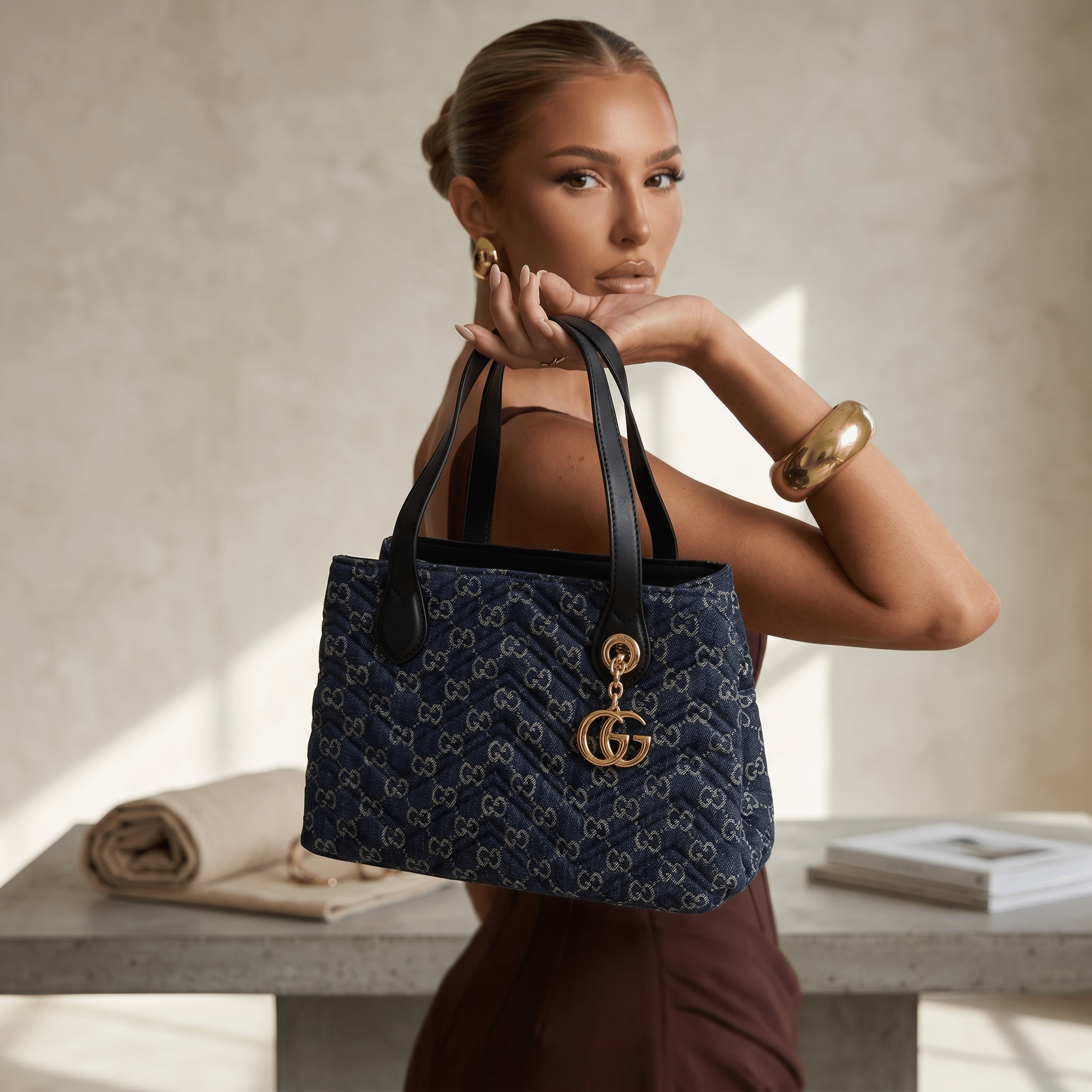Gucci GG Marmont Denim Tote Bag 💙✨