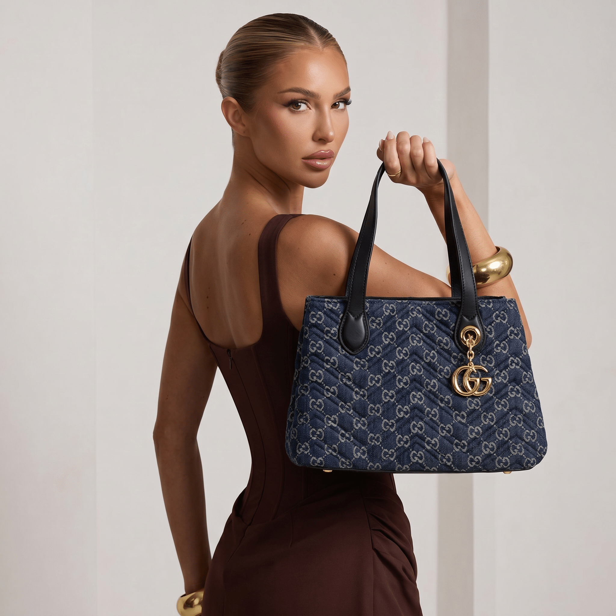 Gucci GG Marmont Denim Tote Bag 💙✨