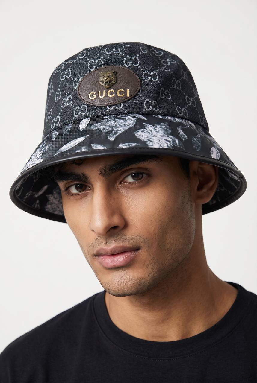 Gucci GG Monogram Bucket Hat – Black Pattern Luxury Icon 🖤✨