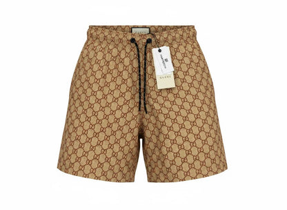 Gucci GG Monogram Swim Shorts 🟤 | Beige Classic Luxury Summer Fit