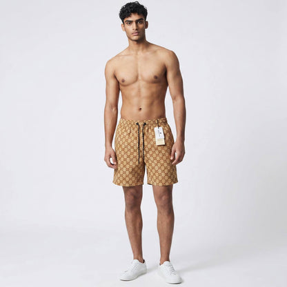 Gucci GG Monogram Swim Shorts 🟤 | Beige Classic Luxury Summer Fit