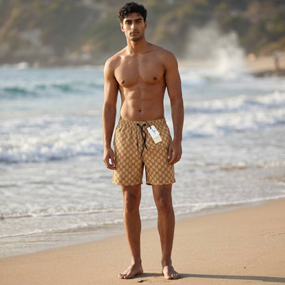 Gucci GG Monogram Swim Shorts 🟤 | Beige Classic Luxury Summer Fit