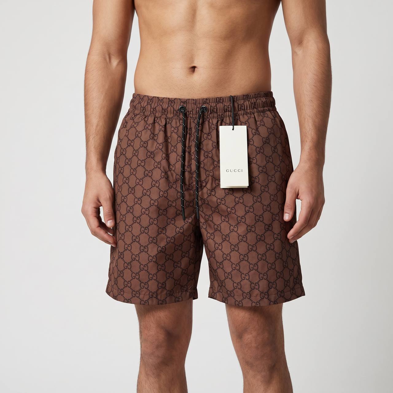 Gucci GG Monogram Swim Shorts 🤎 | Classic Brown Luxury Beachwear