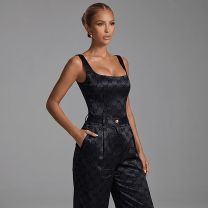 Gucci GG Monogram Wide-Leg Trousers – Black 🖤✨