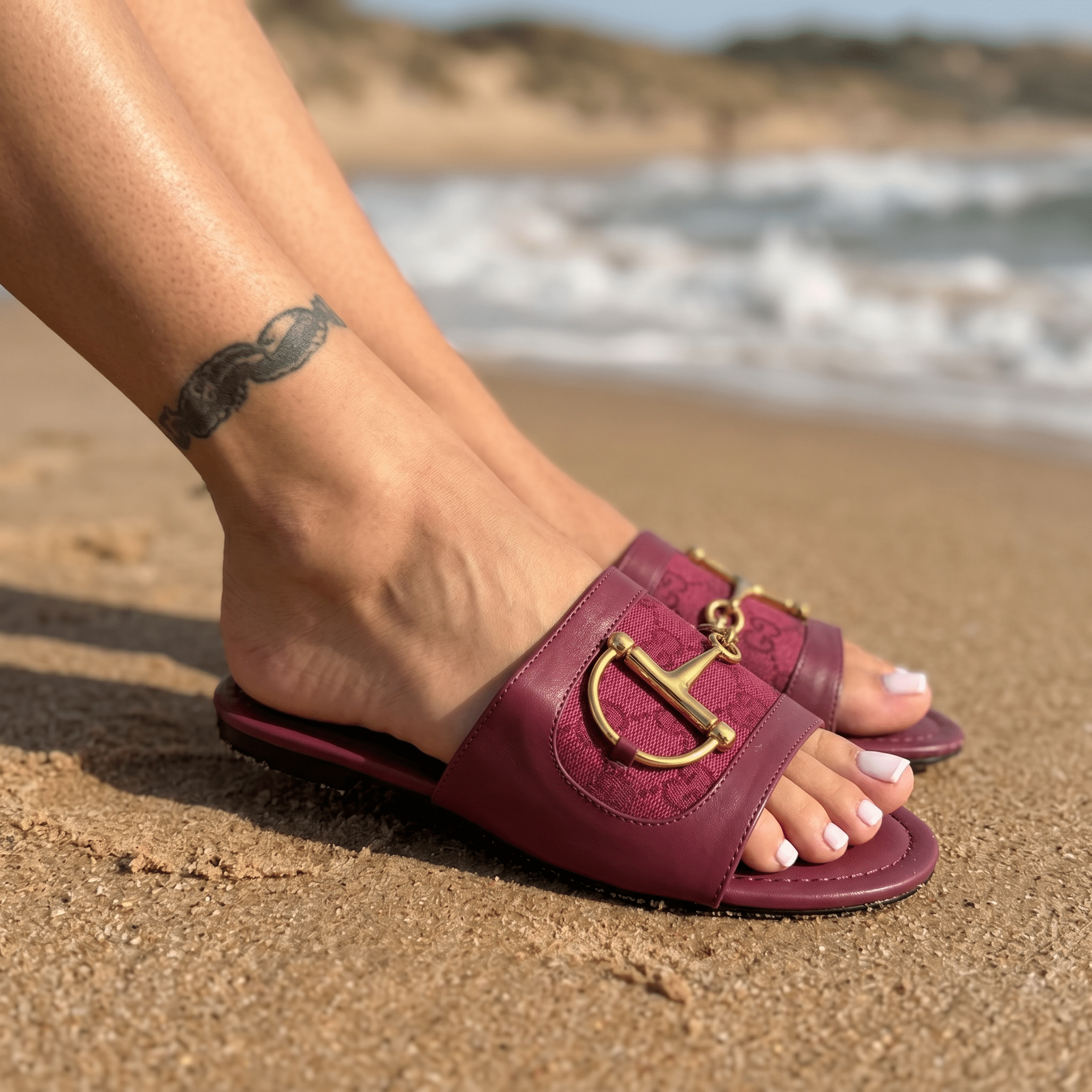 Gucci Horsebit burgundy Slides 💗✨
