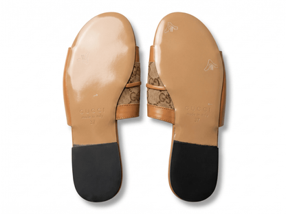 Gucci Horsebit Canvas Slides 🤎✨