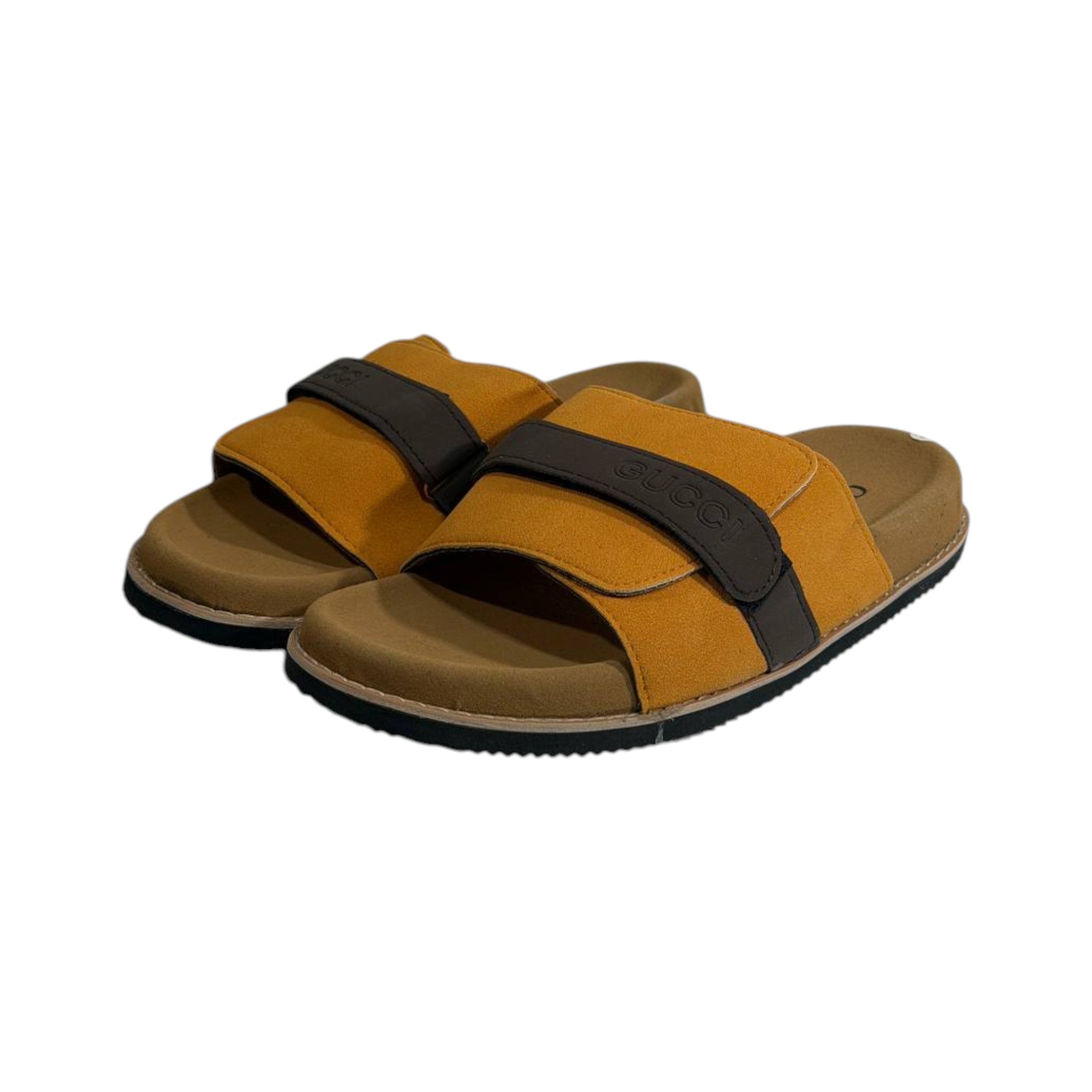 Gucci Mustard Comfort Slides – Premium Adjustable Luxury Sandals 💛👡