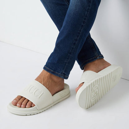 Gucci Logo Pool Slide — White