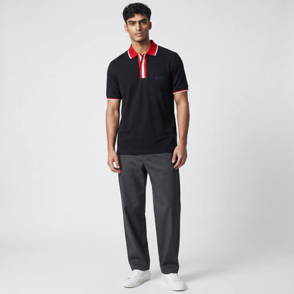 Gucci Signature Stripe Polo – Black & Red Edition 🔴🖤 | Luxury Street Style
