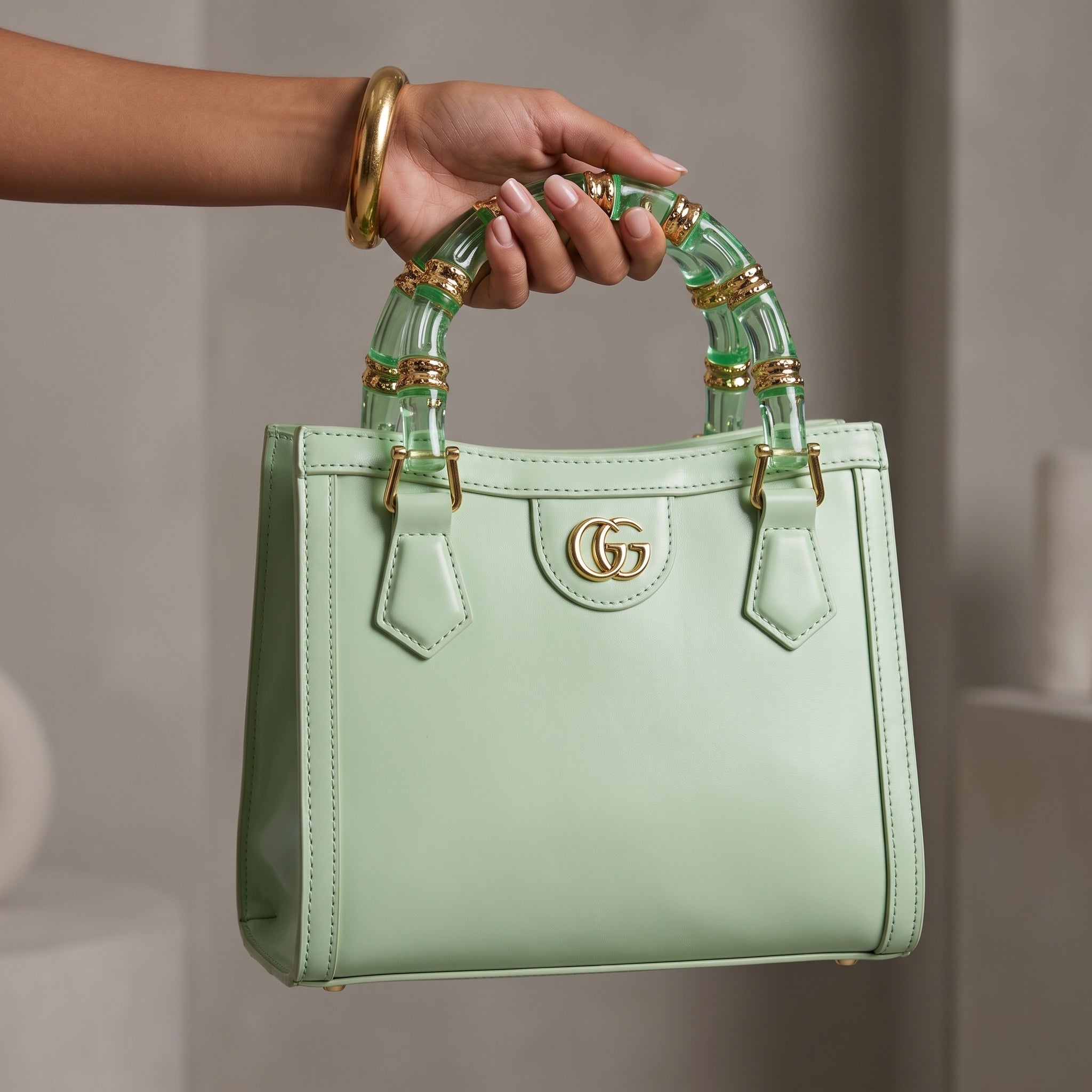 Gucci Top Handle Tote – Mint Green 👜✨