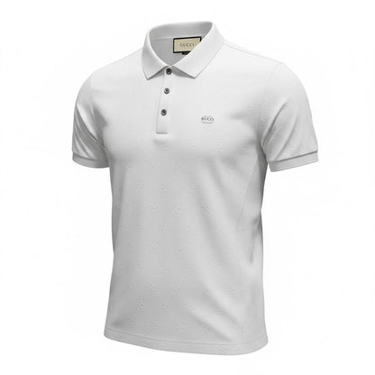 🤍 Gucci White Monogram Polo Shirt – Minimal Luxury Essential 👕✨