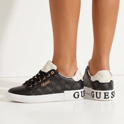 Guess Logo Platform Sneaker — Black