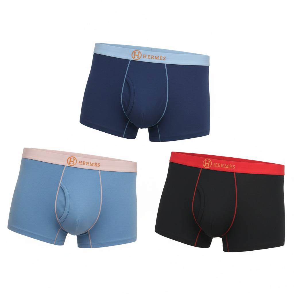 Hermès 3-Pack Luxury Boxer Briefs 🎯🩲 Premium Signature Comfort Set