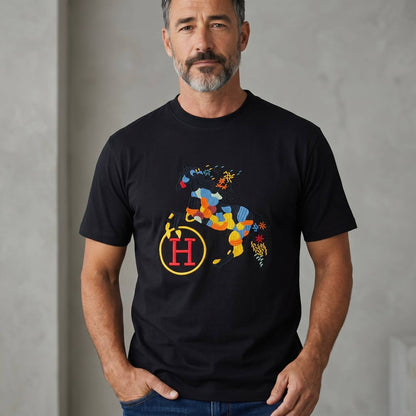 Hermès Artistic Horse Embroidered T-Shirt – Black Luxury Edition 🐎🖤