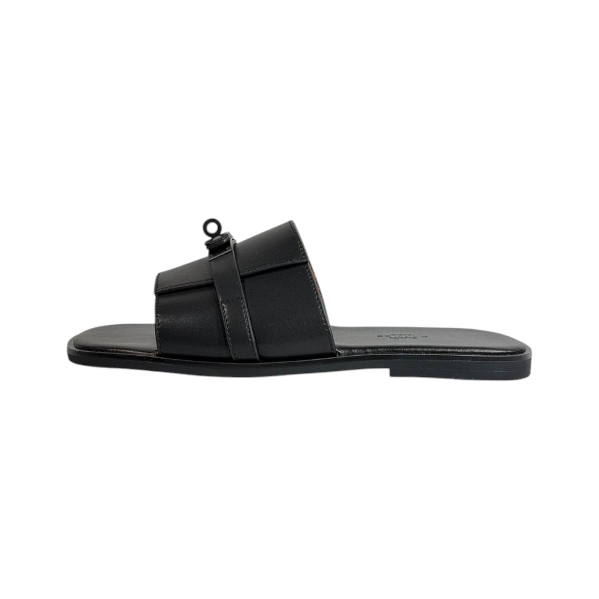 Hermès Black Double Strap Slides – Timeless Luxury Flat Sandals 🖤👡