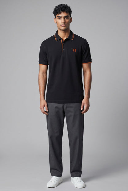 Hermès Black Polo Shirt 🖤🧡 Premium Minimal Icon