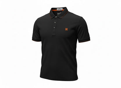 Hermès Black Polo Shirt 🖤🧡 Premium Minimal Icon