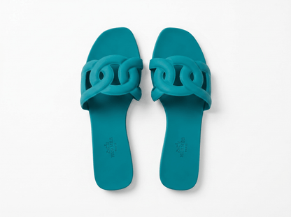 Hermès Chypre Rubber Sandals – Emerald Green 💚