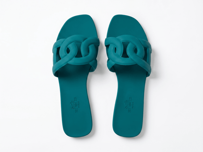 Hermès Chypre Rubber Sandals – Emerald Green 💚