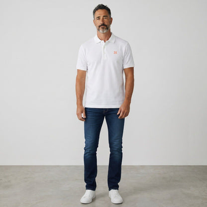 🧡 Hermès Essential Luxury White Polo – Refined Elegance Collection