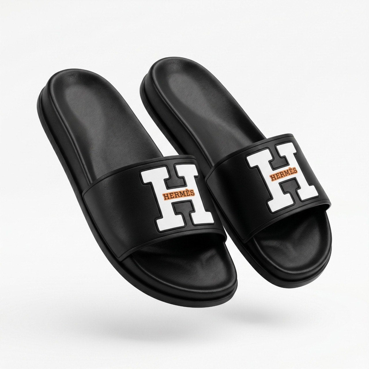 🖤✨ Hermès H Logo Slide Sandals – Luxury Men's Comfort Slides