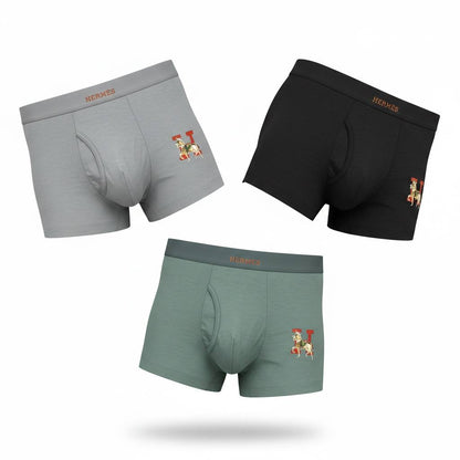 Hermès Luxury Boxer Briefs 3-Pack – Premium Comfort Collection 🩲✨