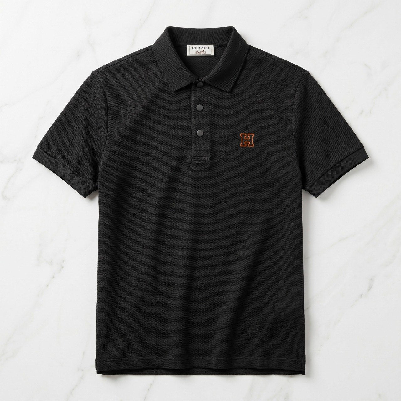 🖤 Hermès Noir Signature Polo – Luxury Essentials Collection