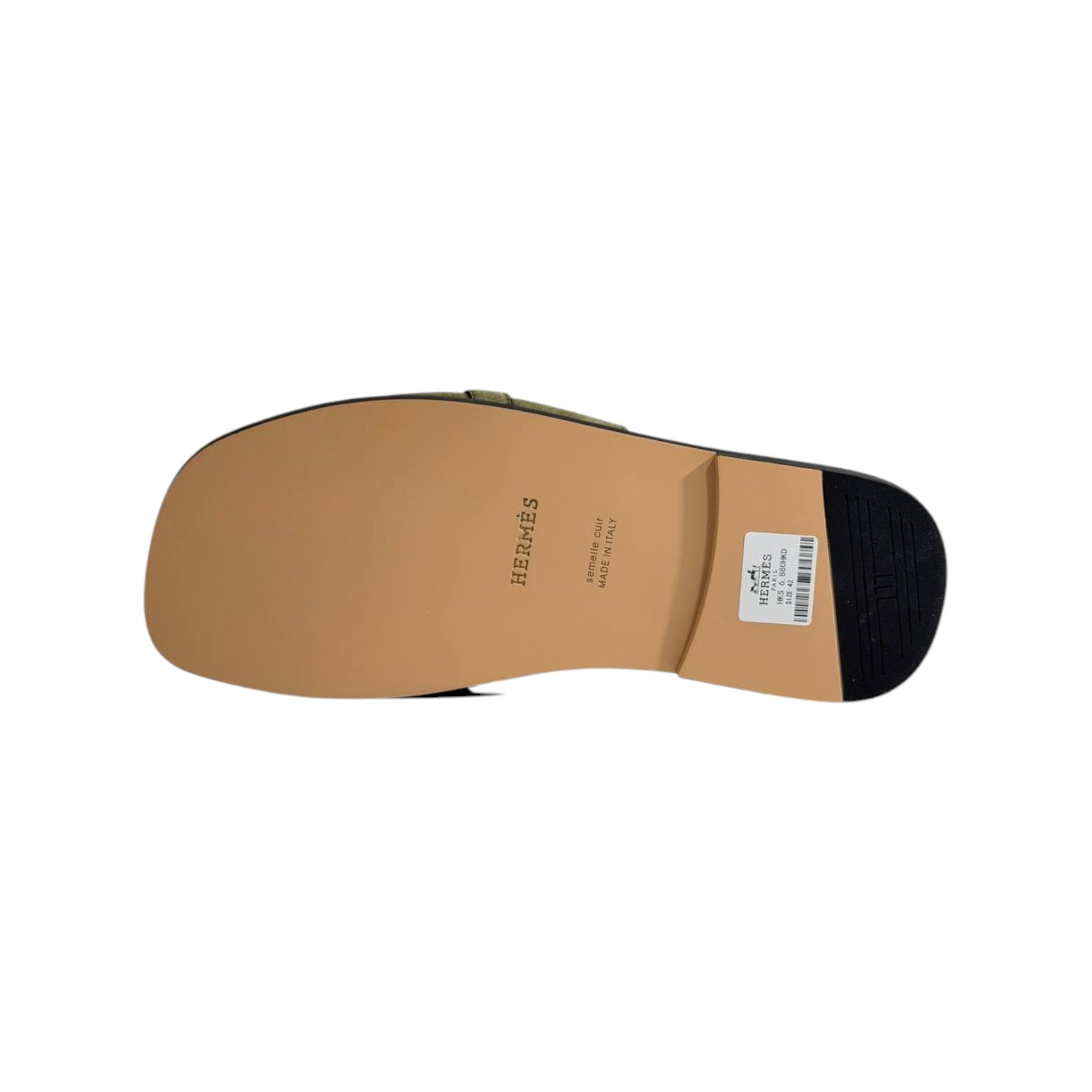 Hermès Olive Green Suede Slides 💚✨ Luxury Flat Sandals for Men