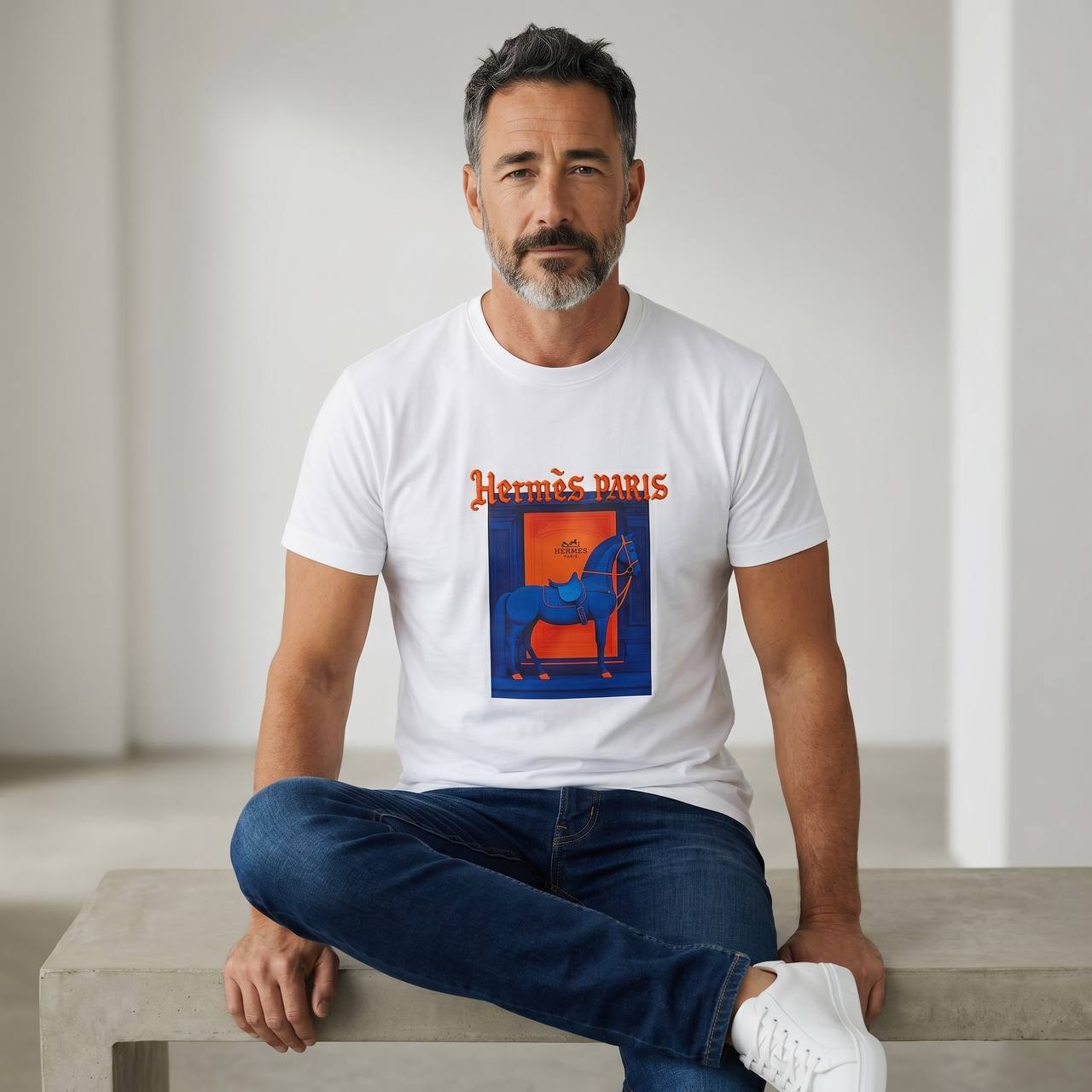 Hermès Paris Equestrian Graphic T-Shirt 🐎🧡