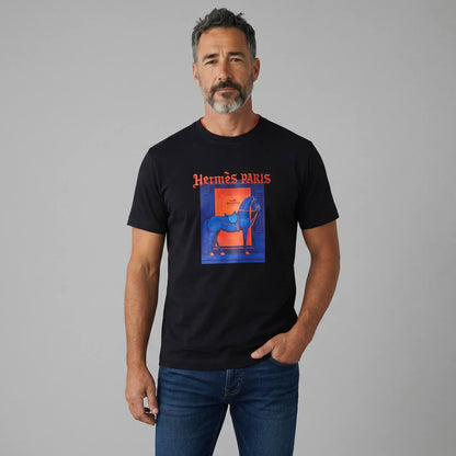 Hermès Paris Midnight Equestrian Graphic T-Shirt 🐎🌌
